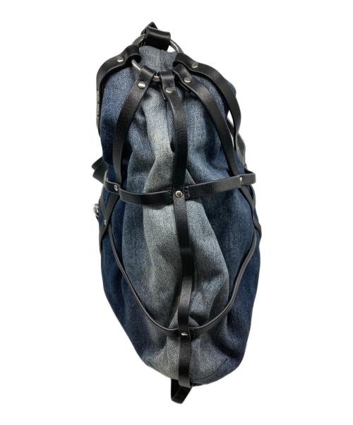 DIESEL（ディーゼル）DIESEL (ディーゼル) レザーハーネスデニムトートバッグ インディゴの古着・服飾アイテム