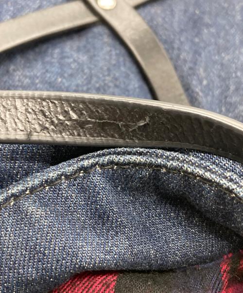 DIESEL（ディーゼル）DIESEL (ディーゼル) レザーハーネスデニムトートバッグ インディゴの古着・服飾アイテム