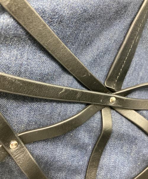 DIESEL（ディーゼル）DIESEL (ディーゼル) レザーハーネスデニムトートバッグ インディゴの古着・服飾アイテム