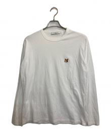 maison kitsune（メゾンキツネ）の古着「FOX HEAD PATCH REGULAR LONG-SLEEVED TEE-SHIRT/フォックスヘッドロゴ ロンT」｜ホワイト