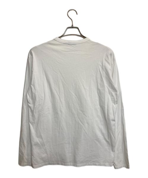 maison kitsune（メゾンキツネ）MAISON KITSUNE (メゾンキツネ) FOX HEAD PATCH REGULAR LONG-SLEEVED TEE-SHIRT/フォックスヘッドロゴ ロンT ホワイト サイズ:Sの古着・服飾アイテム