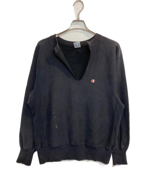 Champion REVERSE WEAVE（チャンピオン リバース ウィーブ）Champion REVERSE WEAVE (チャンピオン リバース ウィーブ) フロントカットオフスキッパースウェット ネイビー サイズ:Ｌの古着・服飾アイテム