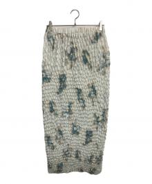 Ameri（アメリ）の古着「NEON FLOWER I LINE SKIRT」｜グリーン×アイボリー