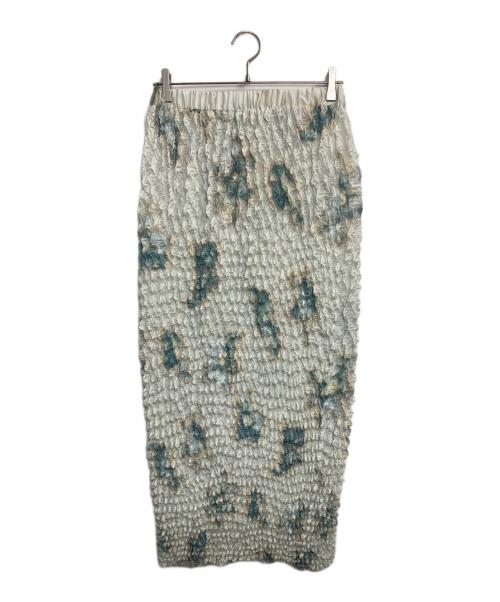 Ameri（アメリ）AMERI (アメリ) NEON FLOWER I LINE SKIRT グリーン×アイボリー サイズ:Ｍの古着・服飾アイテム