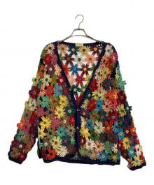Niche.MacMahon Knitting Mills（ニッチ マクマホンニッティングミル）の古着「フラワークロシェカーディガン」｜マルチカラー