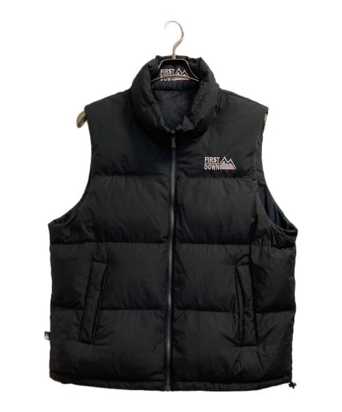 FIRST DOWN（ファーストダウン）FIRST DOWN (ファーストダウン) リバーシブルダウンベスト ブラック サイズ:ＬＬの古着・服飾アイテム