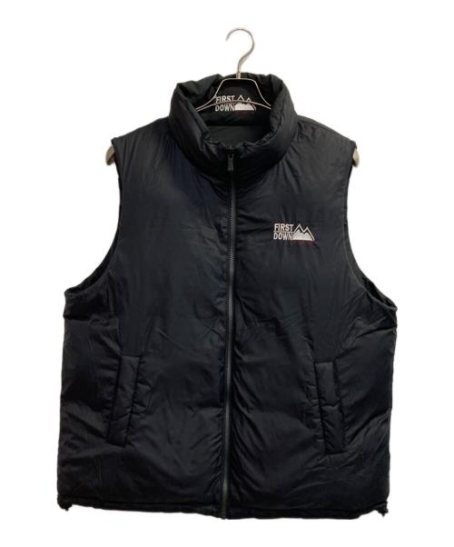 FIRST DOWN（ファーストダウン）FIRST DOWN (ファーストダウン) リバーシブルダウンベスト ブラック サイズ:ＬＬの古着・服飾アイテム