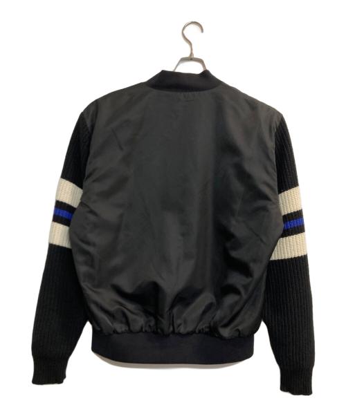 MSGM（エムエスジーエム）MSGM (エムエスジーエム) ニット切替ボンバージャケット ブラック サイズ:48の古着・服飾アイテム