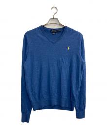 POLO RALPH LAUREN（ポロ・ラルフローレン）の古着「Vネックニット」｜ブルー