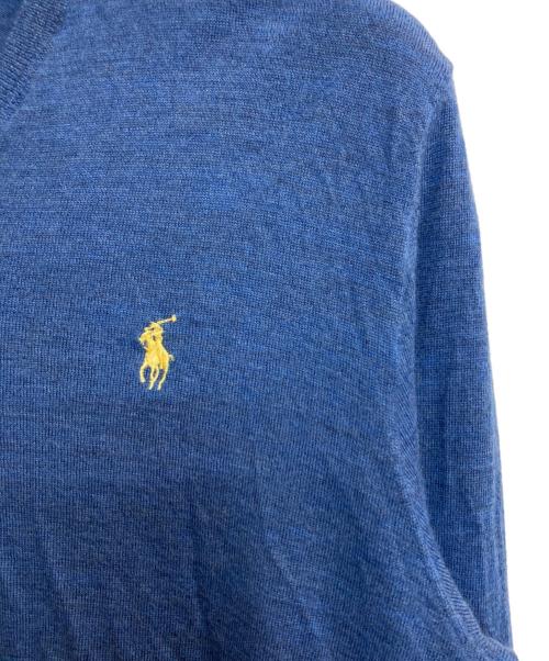 POLO RALPH LAUREN（ポロ・ラルフローレン）POLO RALPH LAUREN (ポロ・ラルフローレン) Vネックニット ブルー サイズ:Lの古着・服飾アイテム