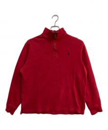 POLO RALPH LAUREN（ポロ・ラルフローレン）の古着「ハーフジップスウェット」｜レッド