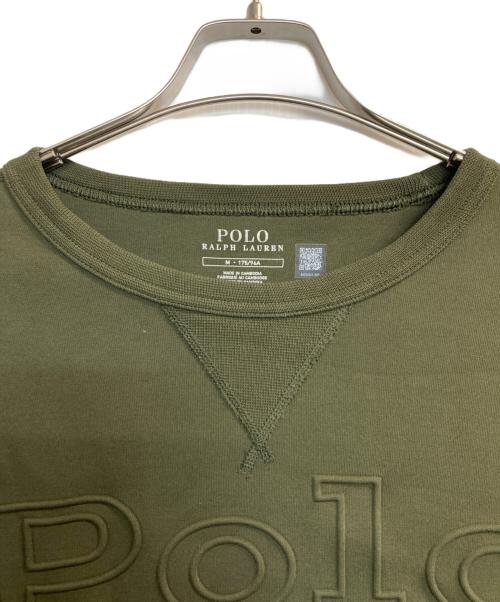 POLO RALPH LAUREN（ポロ・ラルフローレン）POLO RALPH LAUREN (ポロ・ラルフローレン) エンボスロゴスウェット カーキ サイズ:Ｍの古着・服飾アイテム