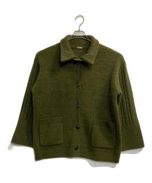 Snidel（スナイデル）の古着「ステンカラーニットジャケットカーデ」｜グリーン
