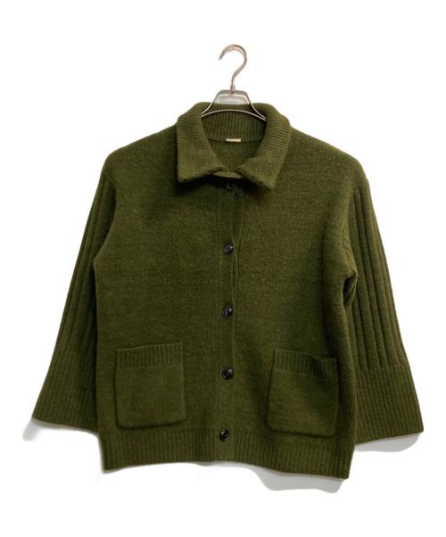 Snidel（スナイデル）Snidel (スナイデル) ステンカラーニットジャケットカーデ グリーン サイズ:ＦＲＥＥの古着・服飾アイテム