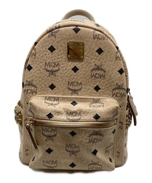 MCM（エムシーエム）MCM (エムシーエム) ヴィセトス スターク スタッズミニリュック ベージュの古着・服飾アイテム