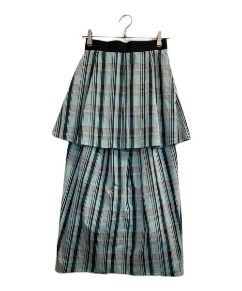 LE PHIL（ル フィル）LE PHIL (ル フィル) メモリータフタチェックスカート ブルー×グリーン サイズ:1の古着・服飾アイテム