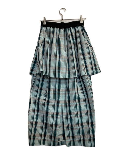LE PHIL（ル フィル）LE PHIL (ル フィル) メモリータフタチェックスカート ブルー×グリーン サイズ:1の古着・服飾アイテム