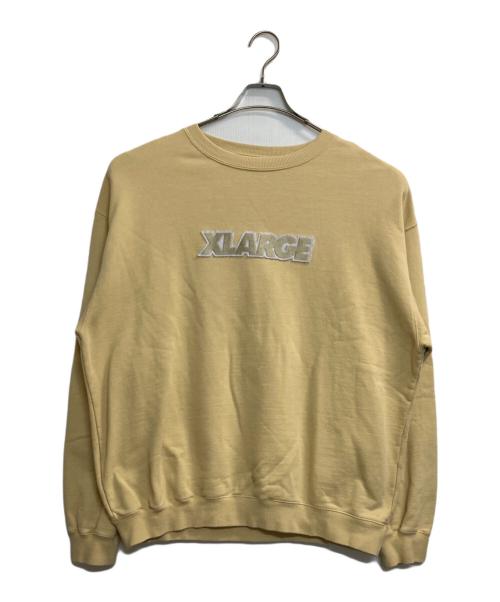 X-LARGE（エクストララージ）X-LARGE (エクストララージ) ロゴパッチクルー ベージュ サイズ:ＸＬの古着・服飾アイテム