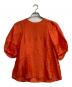 BEAUTY&YOUTH（ビューティーアンドユース）の古着「シアー ボリュームスリーブ ブラウス -ウォッシャブル」｜オレンジ