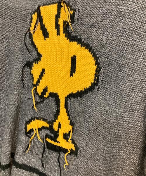 ZARA（ザラ）ZARA (ザラ) PEANUTS (ピーナッツ) ウッドストックニットセーター グレー サイズ:Sの古着・服飾アイテム