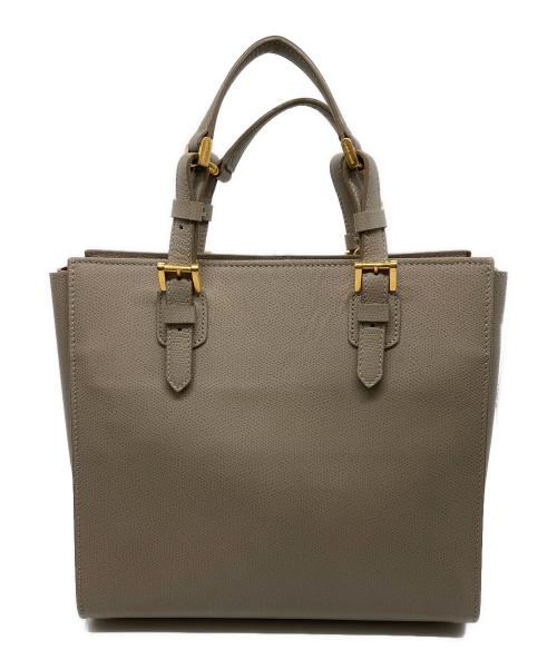 GIORGIO ARMANI（ジョルジョアルマーニ）GIORGIO ARMANI (ジョルジョアルマーニ) レザートートハンドバッグ ベージュの古着・服飾アイテム