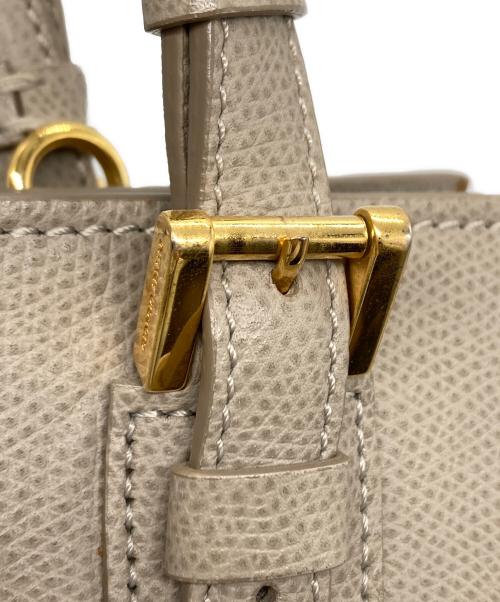 GIORGIO ARMANI（ジョルジョアルマーニ）GIORGIO ARMANI (ジョルジョアルマーニ) レザートートハンドバッグ ベージュの古着・服飾アイテム