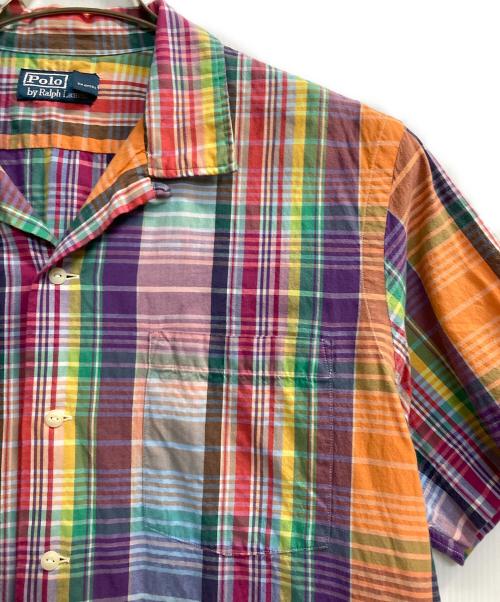 POLO RALPH LAUREN（ポロ・ラルフローレン）POLO RALPH LAUREN (ポロ・ラルフローレン) マドラスチェックオープンカラーシャツ オレンジ サイズ:Lの古着・服飾アイテム