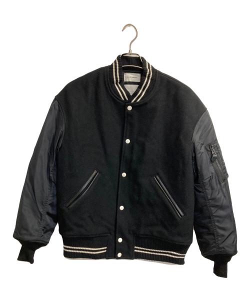 MARKAWARE（マーカウェア）MARKAWARE (マーカウェア) VARSITY JACKET ORGANIC WOOL MELTON ブラック サイズ:1の古着・服飾アイテム