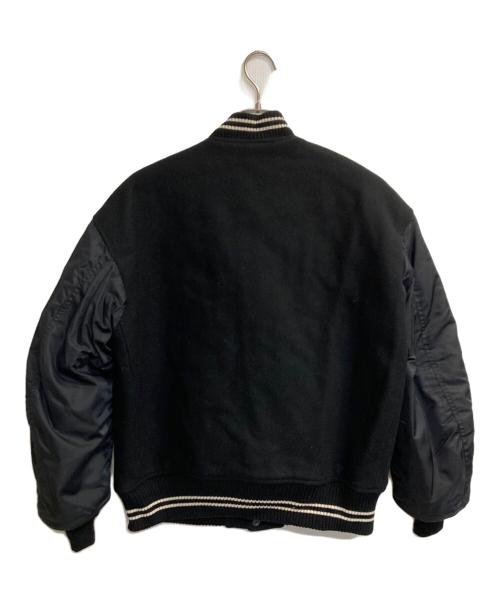 MARKAWARE（マーカウェア）MARKAWARE (マーカウェア) VARSITY JACKET ORGANIC WOOL MELTON ブラック サイズ:1の古着・服飾アイテム