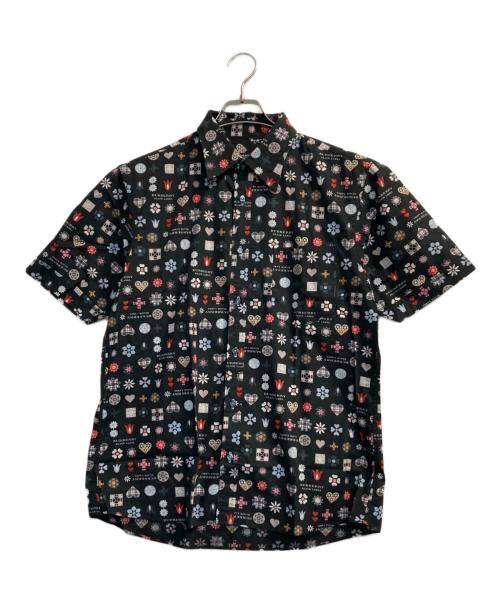 BURBERRY BLACK LABEL（バーバリーブラックレーベル）BURBERRY BLACK LABEL (バーバリーブラックレーベル) モノグラムショートスリーブシャツ ブラック サイズ:3の古着・服飾アイテム