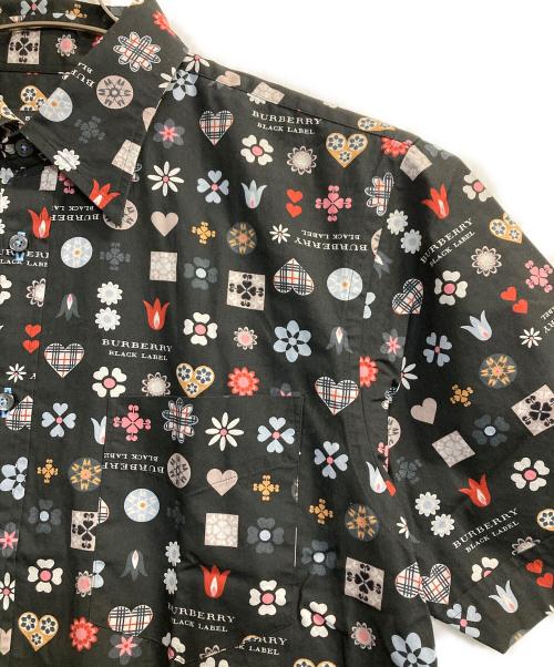 BURBERRY BLACK LABEL（バーバリーブラックレーベル）BURBERRY BLACK LABEL (バーバリーブラックレーベル) モノグラムショートスリーブシャツ ブラック サイズ:3の古着・服飾アイテム