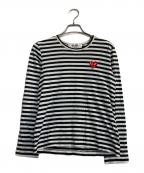 PLAY COMME des GARCONSプレイコムデギャルソン）の古着「ボーダーカットソー」｜ブラック×ホワイト