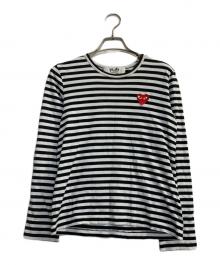 PLAY COMME des GARCONS（プレイコムデギャルソン）の古着「ボーダーカットソー」｜ブラック×ホワイト