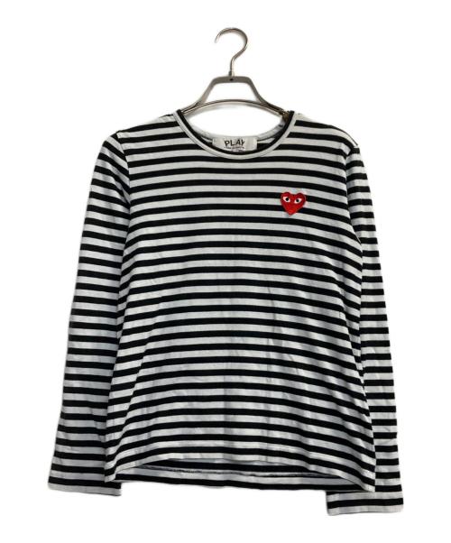 PLAY COMME des GARCONS（プレイコムデギャルソン）PLAY COMME des GARCONS (プレイコムデギャルソン) ボーダーカットソー ブラック×ホワイト サイズ:Ｍの古着・服飾アイテム