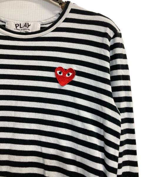 PLAY COMME des GARCONS（プレイコムデギャルソン）PLAY COMME des GARCONS (プレイコムデギャルソン) ボーダーカットソー ブラック×ホワイト サイズ:Ｍの古着・服飾アイテム