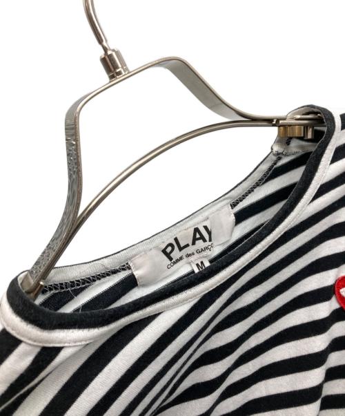 PLAY COMME des GARCONS（プレイコムデギャルソン）PLAY COMME des GARCONS (プレイコムデギャルソン) ボーダーカットソー ブラック×ホワイト サイズ:Ｍの古着・服飾アイテム