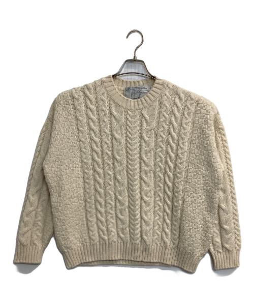 oldderby Knitwear（オールドダービーニットウェア）Oldderby Knitwear (オールドダービーニットウェア) ケーブルニット ホワイト サイズ:Ｍの古着・服飾アイテム
