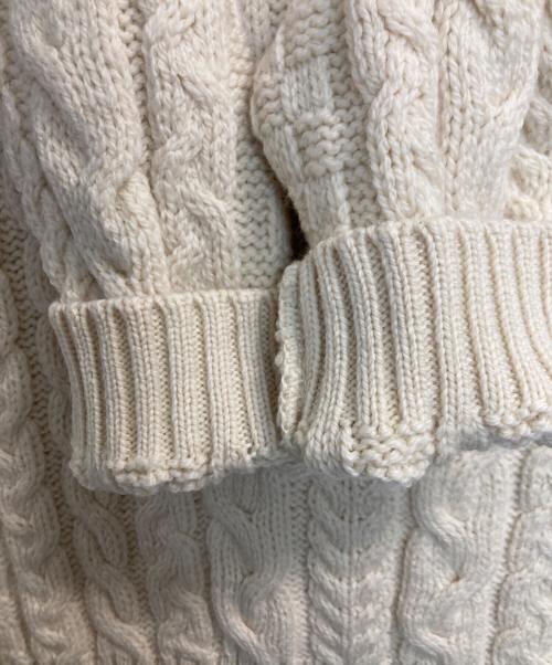 oldderby Knitwear（オールドダービーニットウェア）Oldderby Knitwear (オールドダービーニットウェア) ケーブルニット ホワイト サイズ:Ｍの古着・服飾アイテム