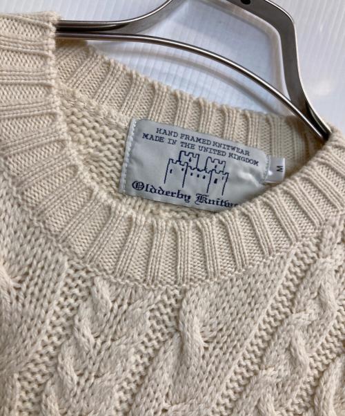 oldderby Knitwear（オールドダービーニットウェア）Oldderby Knitwear (オールドダービーニットウェア) ケーブルニット ホワイト サイズ:Ｍの古着・服飾アイテム