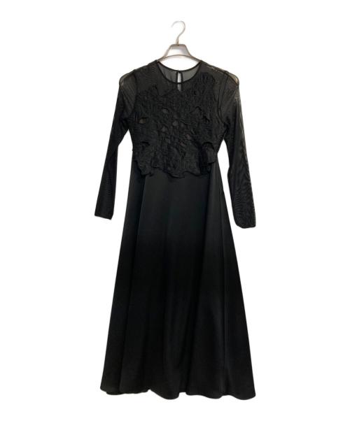 Ameri（アメリ）Ameri (アメリ) UPPER EMBROIDERY FLARE DRESS ブラック サイズ:Ｓの古着・服飾アイテム