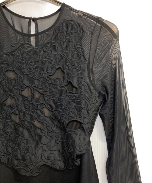 Ameri（アメリ）Ameri (アメリ) UPPER EMBROIDERY FLARE DRESS ブラック サイズ:Ｓの古着・服飾アイテム