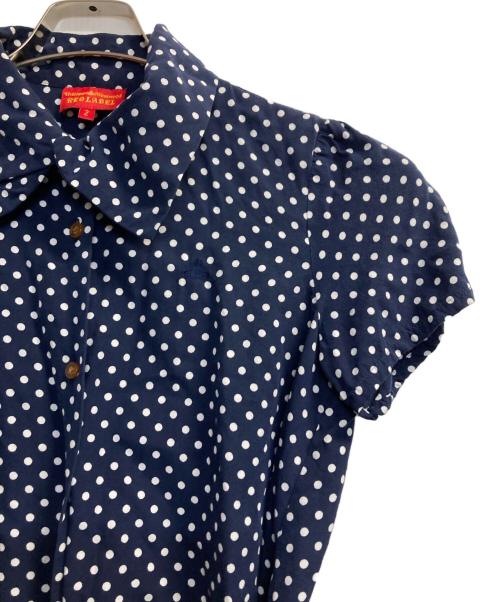 Vivienne Westwood RED LABEL（ヴィヴィアンウエストウッドレッドレーベル）Vivienne Westwood RED LABEL (ヴィヴィアンウエストウッドレッドレーベル) ドットロングシャツ ネイビー×ホワイト サイズ:2の古着・服飾アイテム