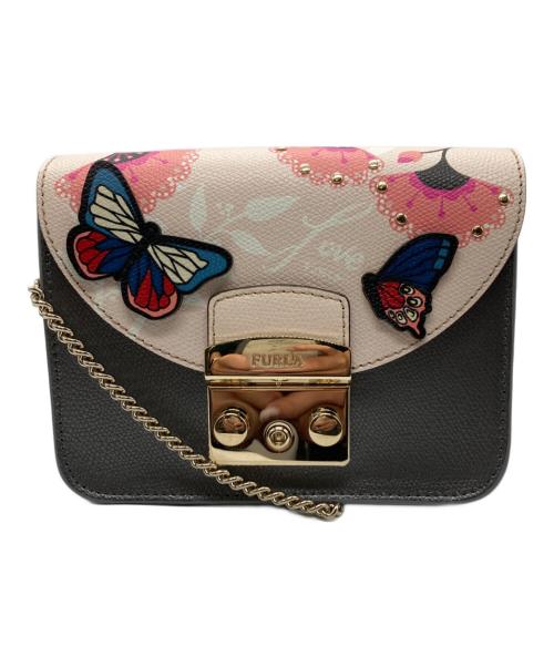 FURLA（フルラ）FURLA (フルラ) バタフイライチェーンショルダーバッグ グレーの古着・服飾アイテム