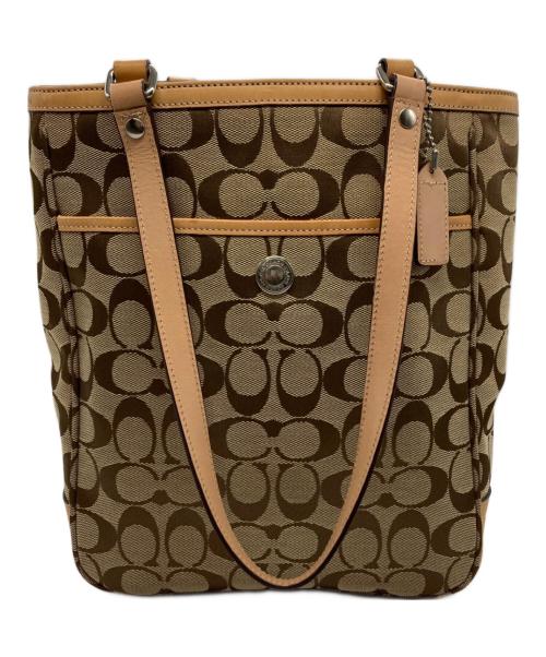 COACH（コーチ）COACH (コーチ) トートバッグ ベージュ×ブラウンの古着・服飾アイテム