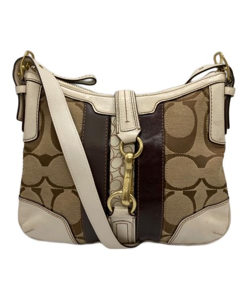 COACH（コーチ）COACH (コーチ) ショルダーバッグ ベージュ×アイボリーの古着・服飾アイテム