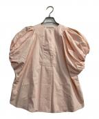 SEVEN TEN by MIHO KAWAHITOセブン テン バイ ミホ カワヒト）の古着「ギャザースリーブブラウス」｜ピンク