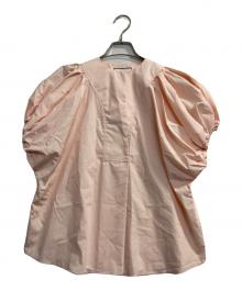 SEVEN TEN by MIHO KAWAHITO（セブン テン バイ ミホ カワヒト）の古着「ギャザースリーブブラウス」｜ピンク