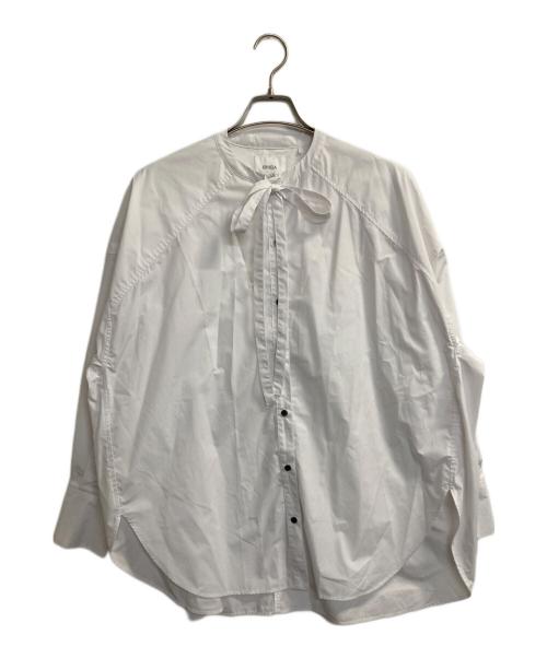 OHGA（オオガ）OHGA (オオガ) ボウタイ バンドカラーシャツ ホワイト サイズ:Ｍの古着・服飾アイテム