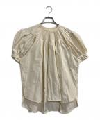 machattマチャット）の古着「ナイロンタフタピンタックBL」｜ベージュ