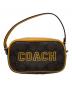 COACH（コーチ）の古着「ジェイミー リストレット シグネチャー キャンバス ウィズ ヴァーシティ モチーフ COACH®,ジェイミー リストレット シグネチャー キャンバス ウィズ ヴァーシティ モチーフ,ポーチ&リストレット, ジェイミー リストレット シグネチャー キャンバス ウィズ ヴァーシティ モチーフ」｜イエロー×ブラウン